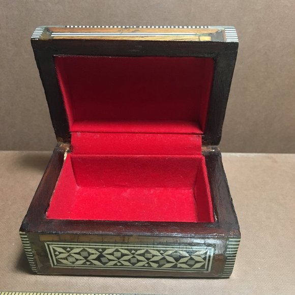 Vintage Desk Lamps Jewelry Wooden Inlay Boxes Trinkets Glass Screening Paravan - Picture 10 of 15